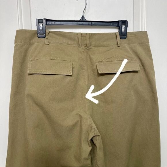 VINCE High-rise cotton twill wide-leg pants in Artichoke Size 12 - Picture 11 of 16